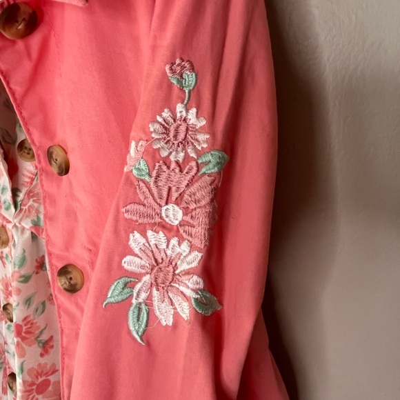 Little Lass Floral Dress & Coral Jacket Matching Set Girls Size 3T - Picture 8 of 10